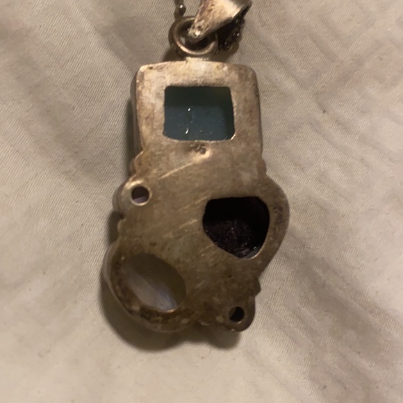 Gemstone pendant chalcedony, amethyst, moonstone sterling silver - Picture 4 of 5